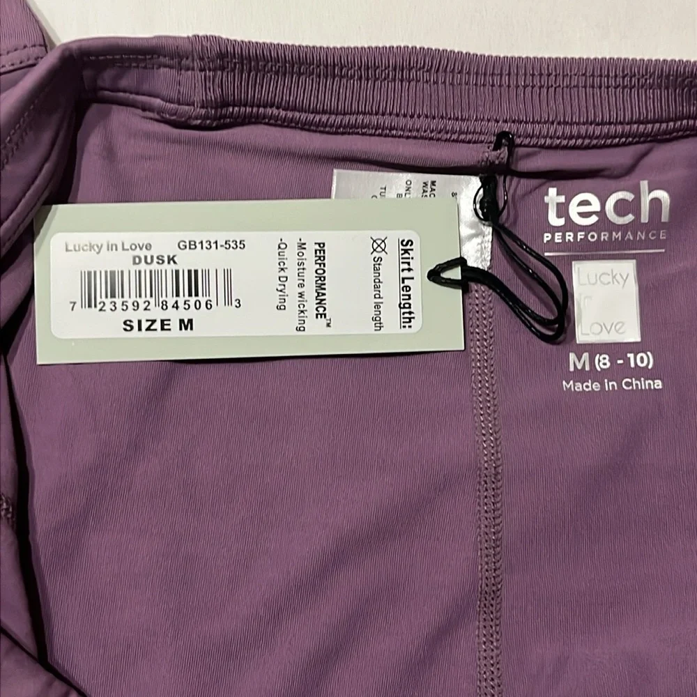 Lucky In Love Womens Tech Flight Short Golf Skort in Dusk Purple NWT